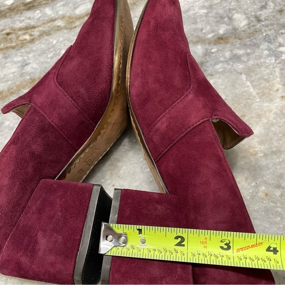 TORY BURCH Tess Loafer Pump Burgundy Suede Women’s 6M - Picture 6 of 13
